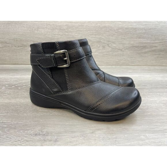 Clarks Carleigh Dalia Women's Bootie Ankle Boots Side Zip Leather US 7M Black - Picture 1 of 10